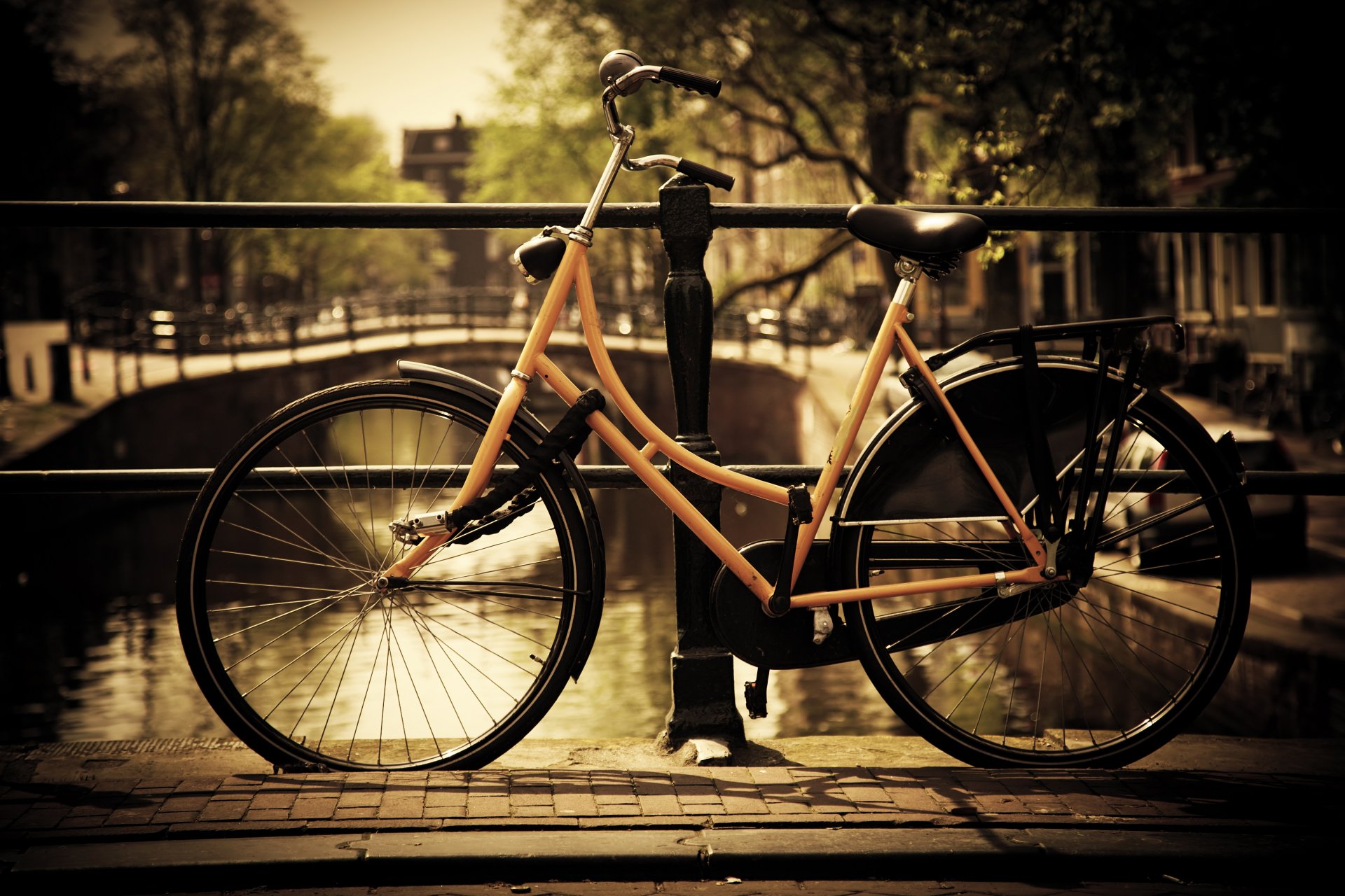 amsterdam netherlands city bicycle fence bridge canal