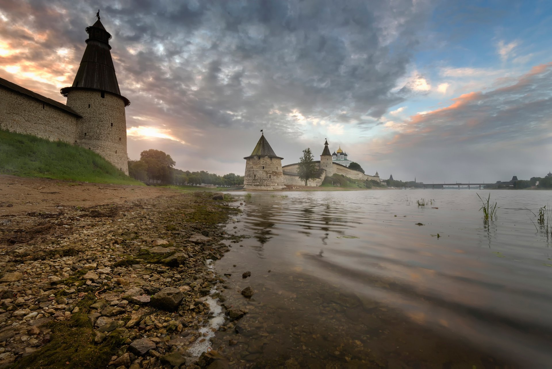 pskov jesień świt poranek rosja