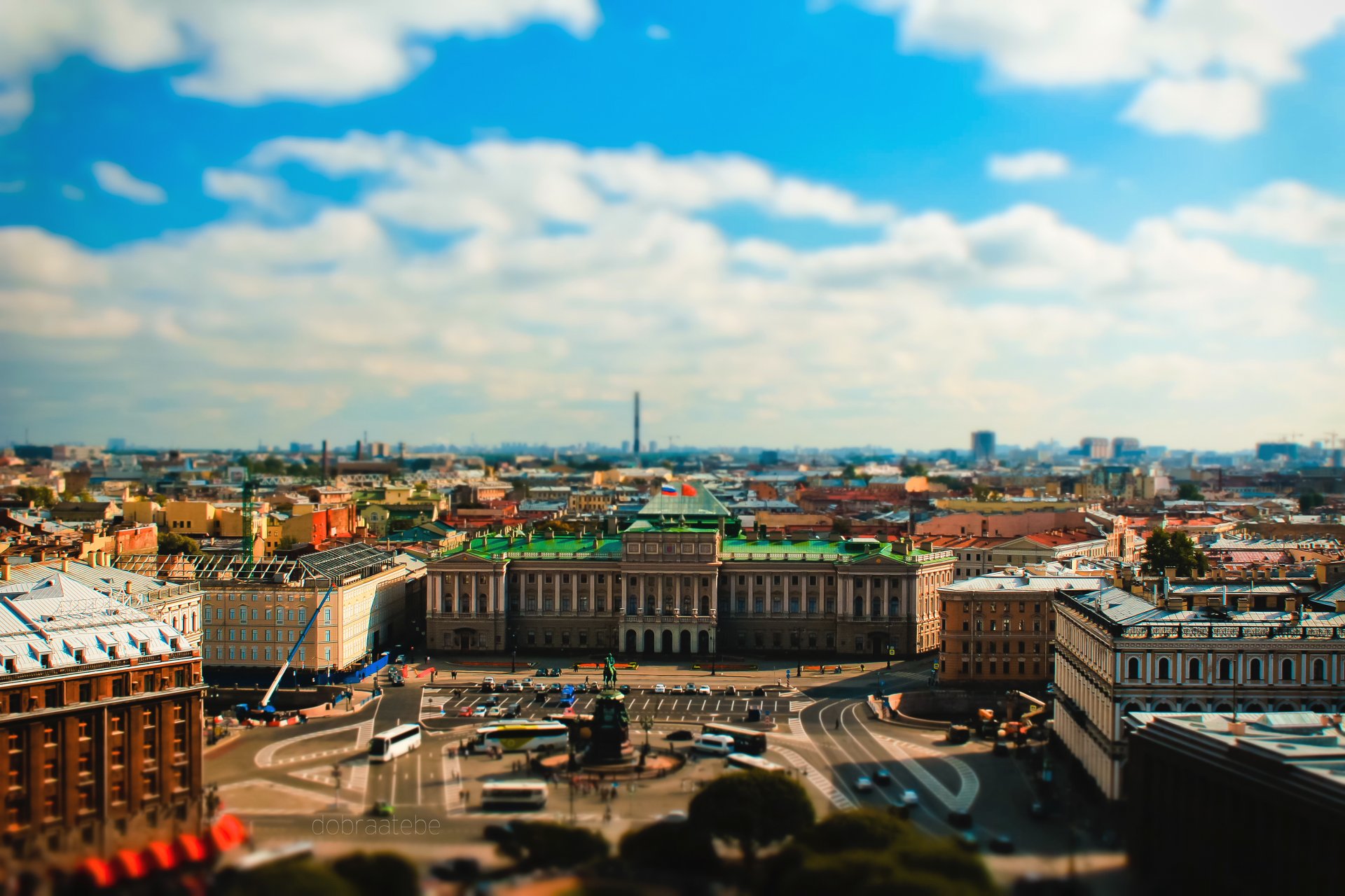 peter st. petersburg dobraatebe tilt-shift tilt-shift miniature cathedral bus building