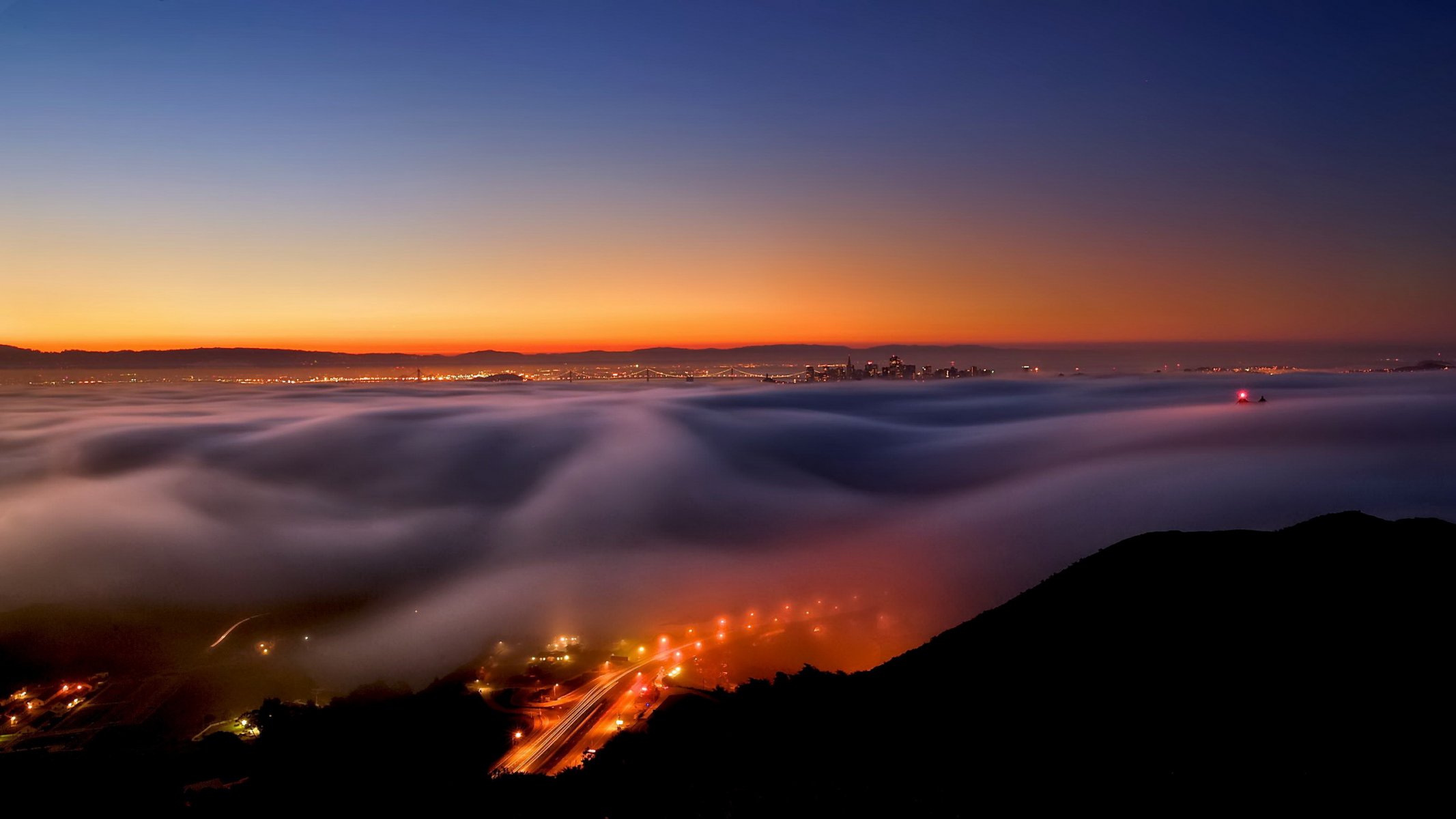 stadt nacht nebel landschaft