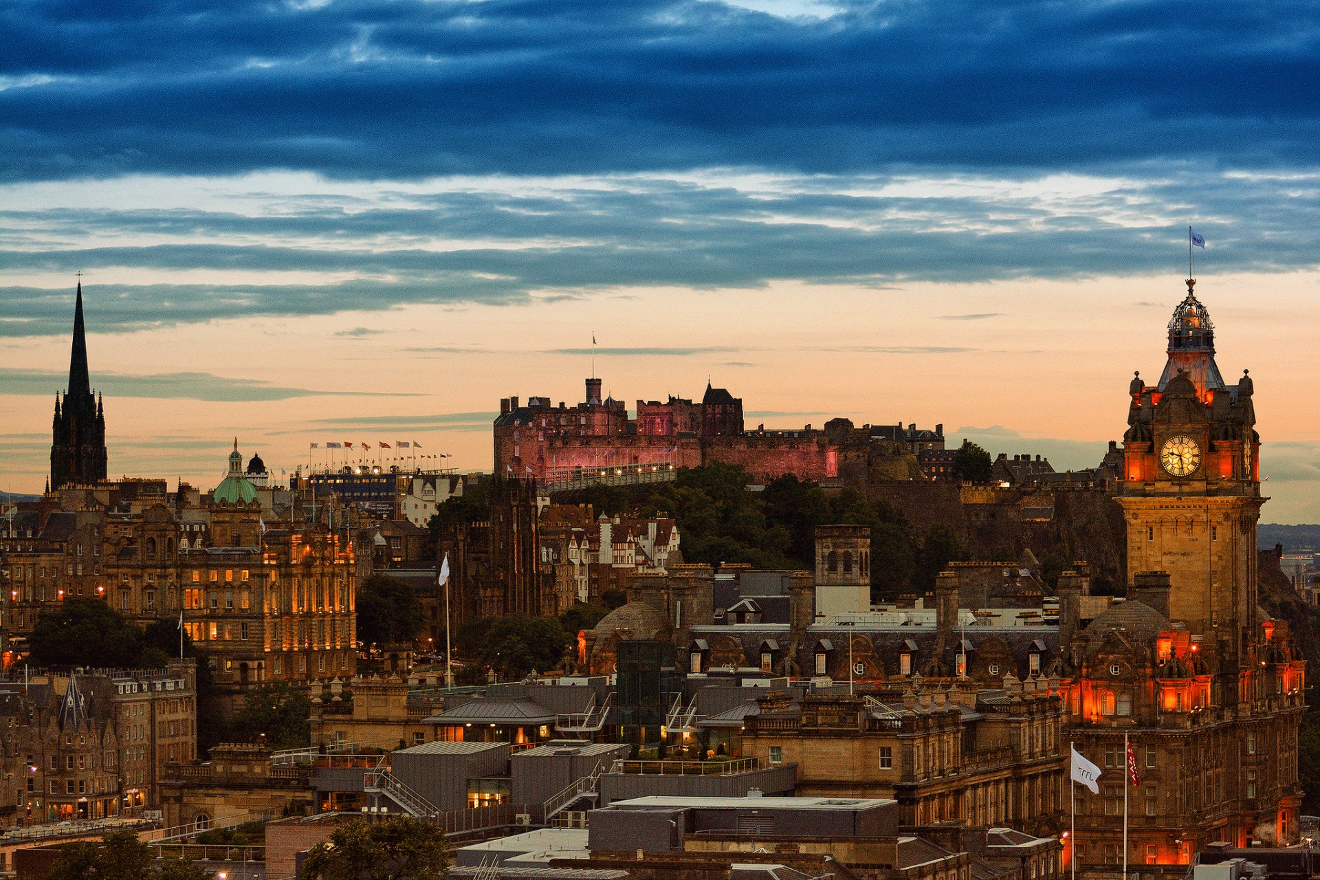 edimburgo sera crepuscolo luci