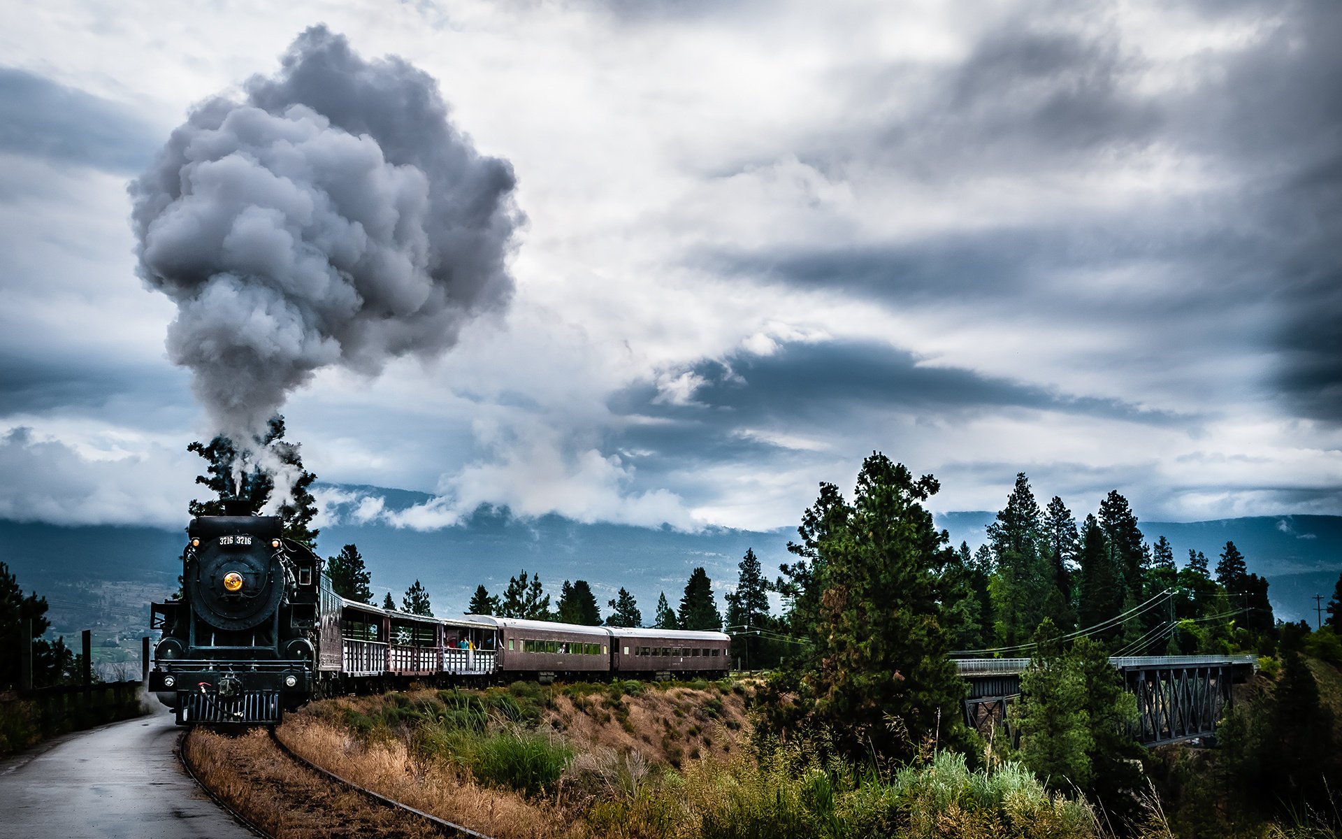 lokomotive natur british columbia rauch zug