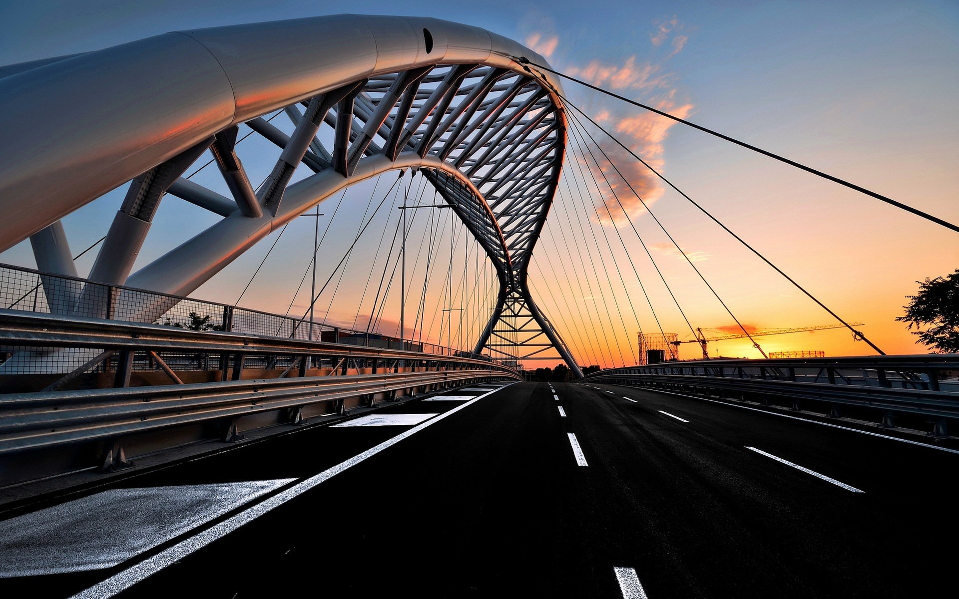 ville pont coucher de soleil