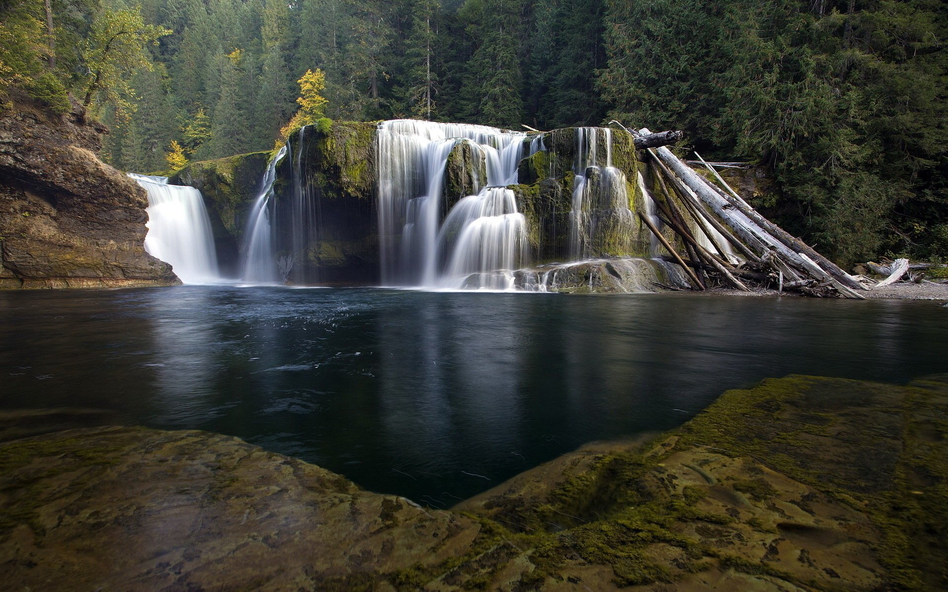 пейзаж водопад природа река