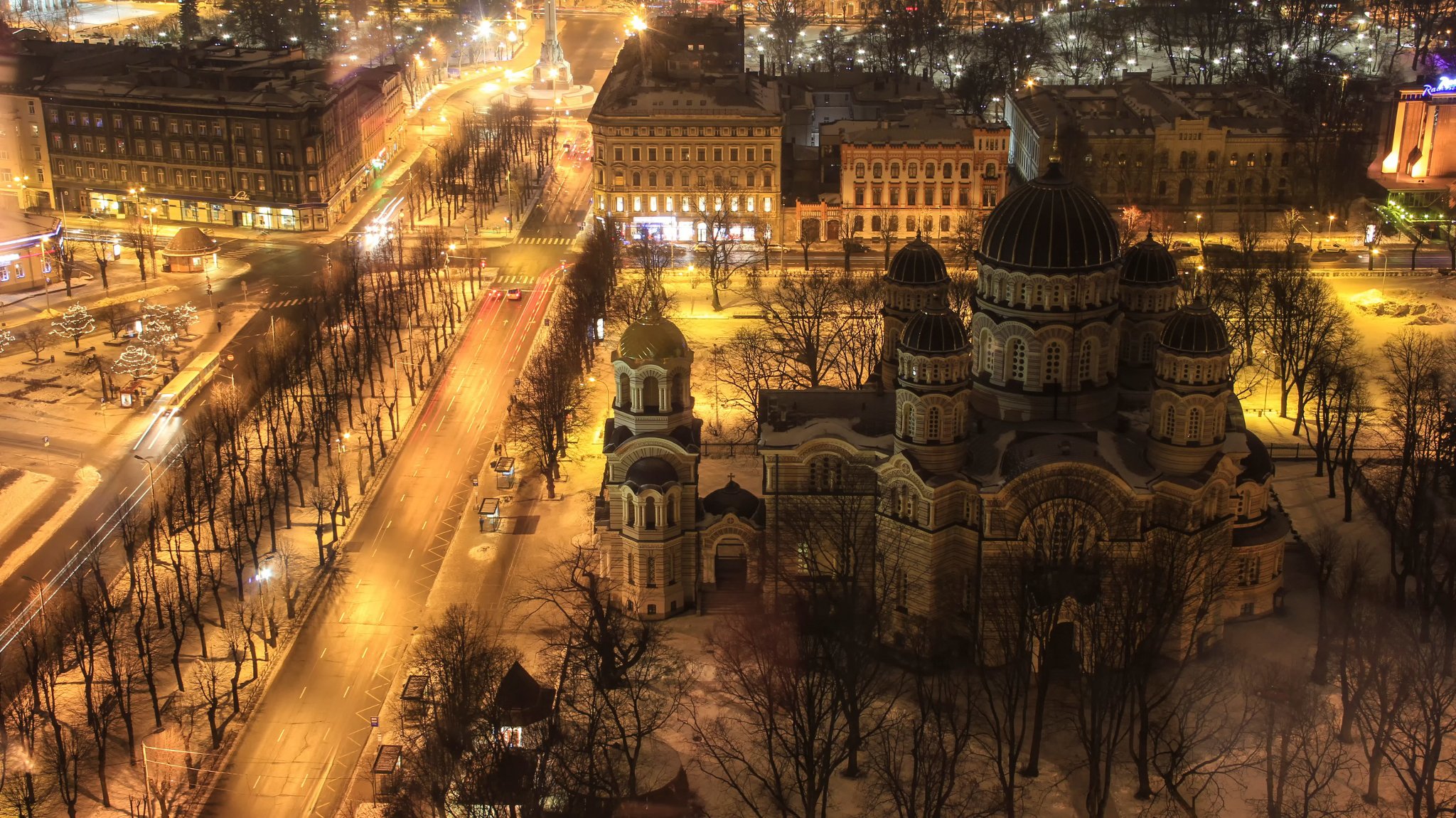 riga latvia night