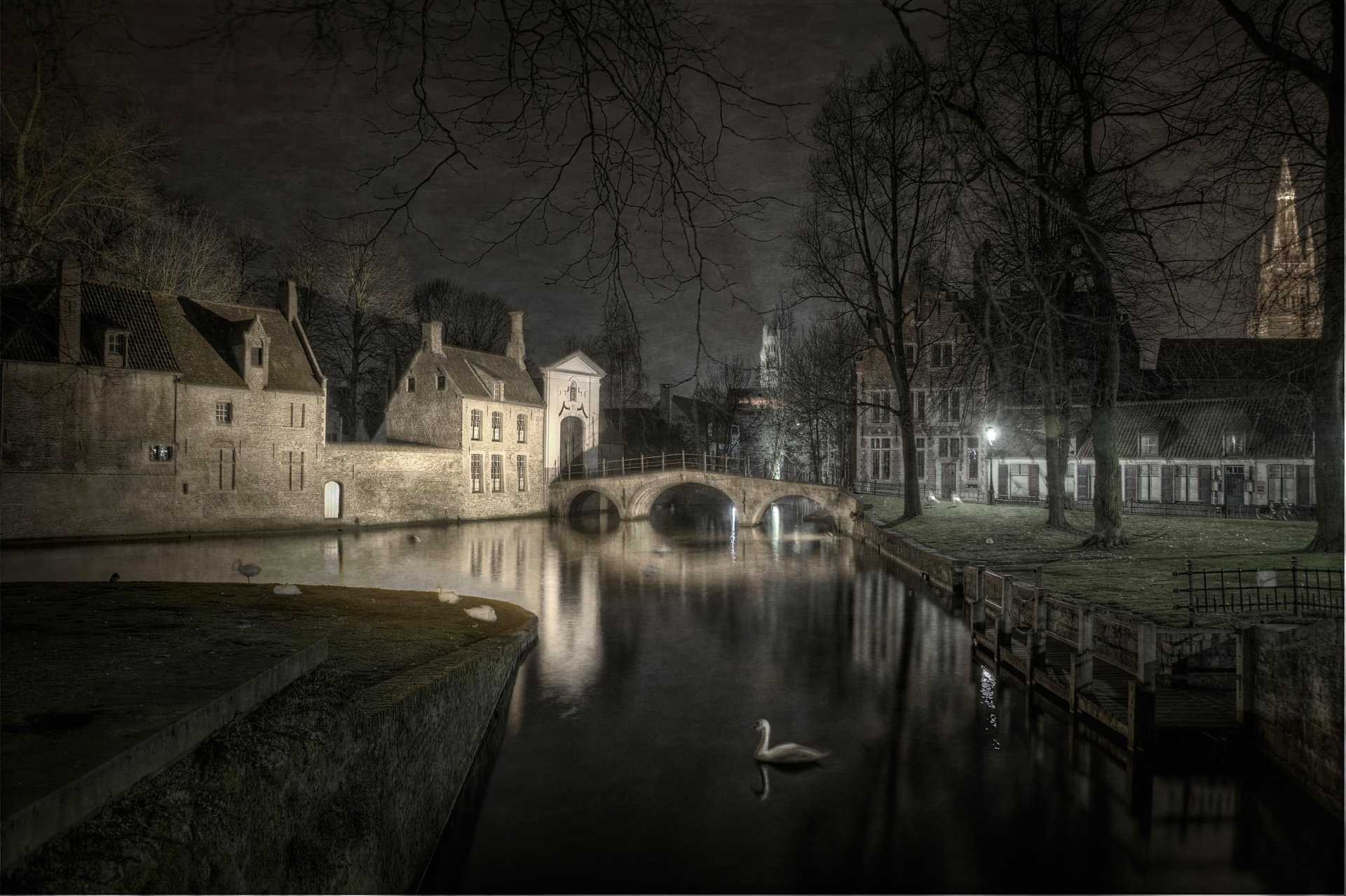 belgien love lake brügge nacht