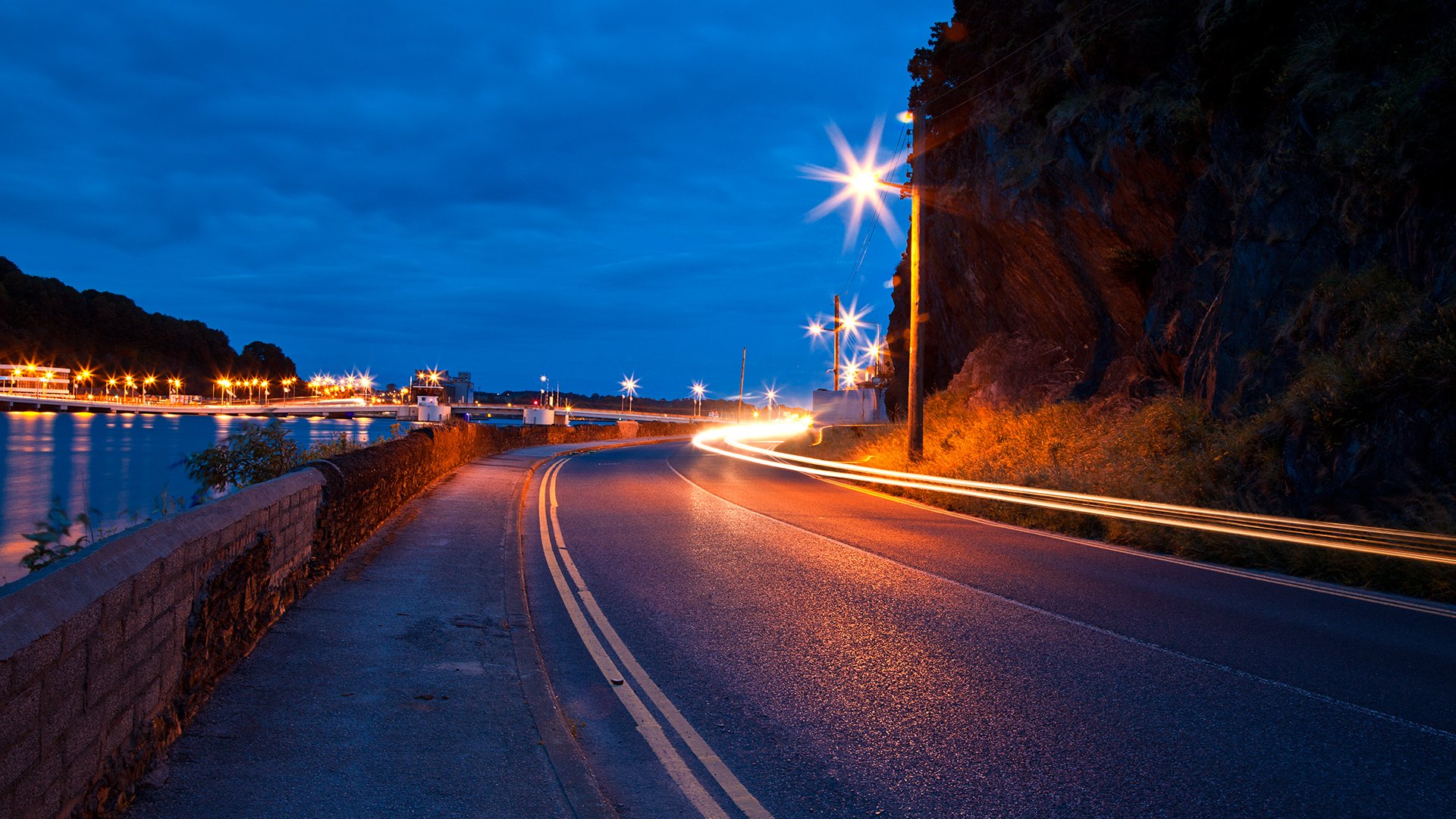 strada segnaletica luci luci cielo sentiero