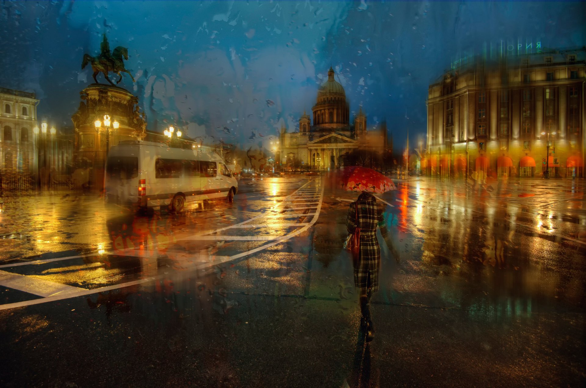 t. petersburg november autumn rain