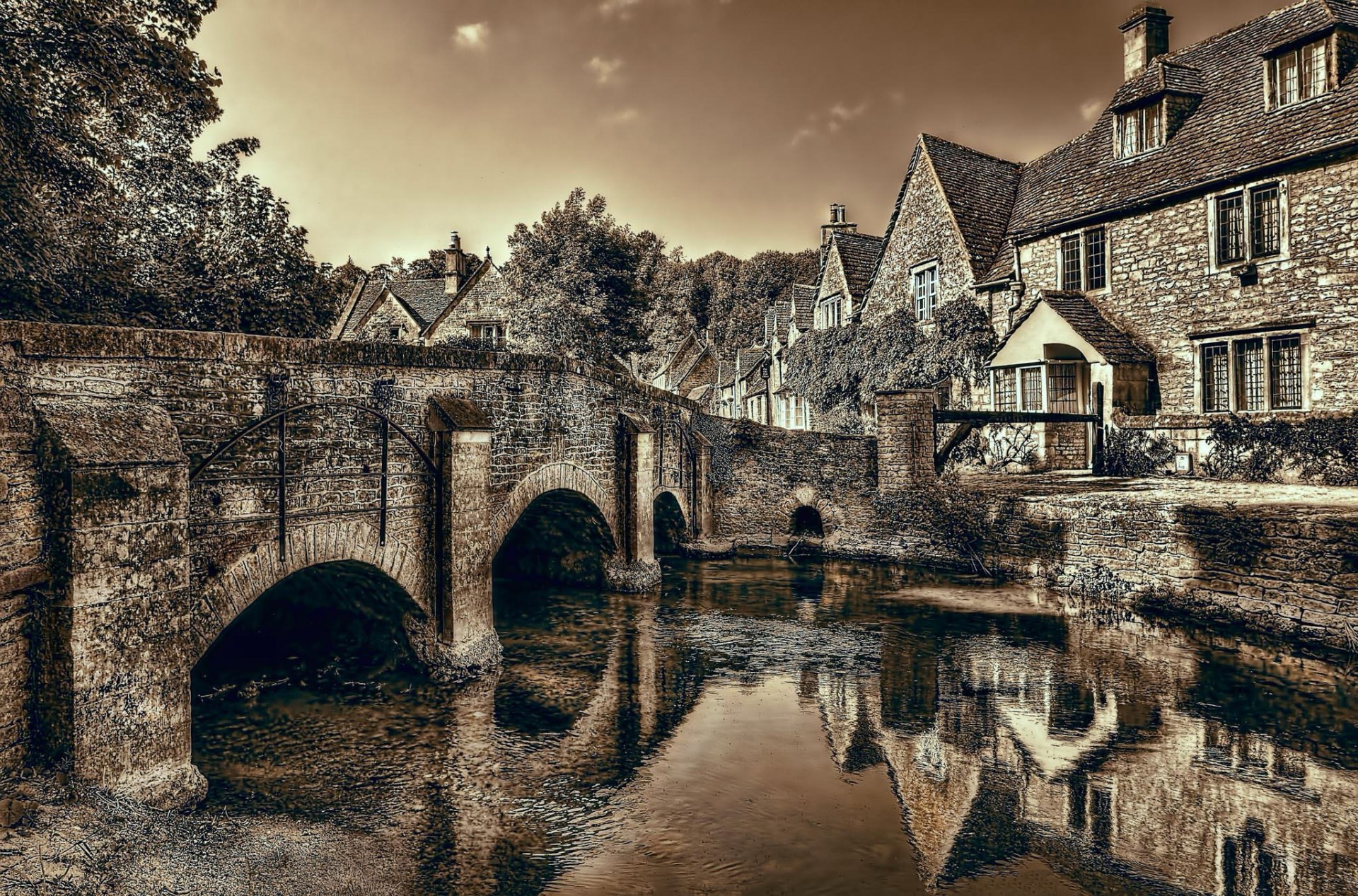 castillo de combe wiltshire inglaterra puente río