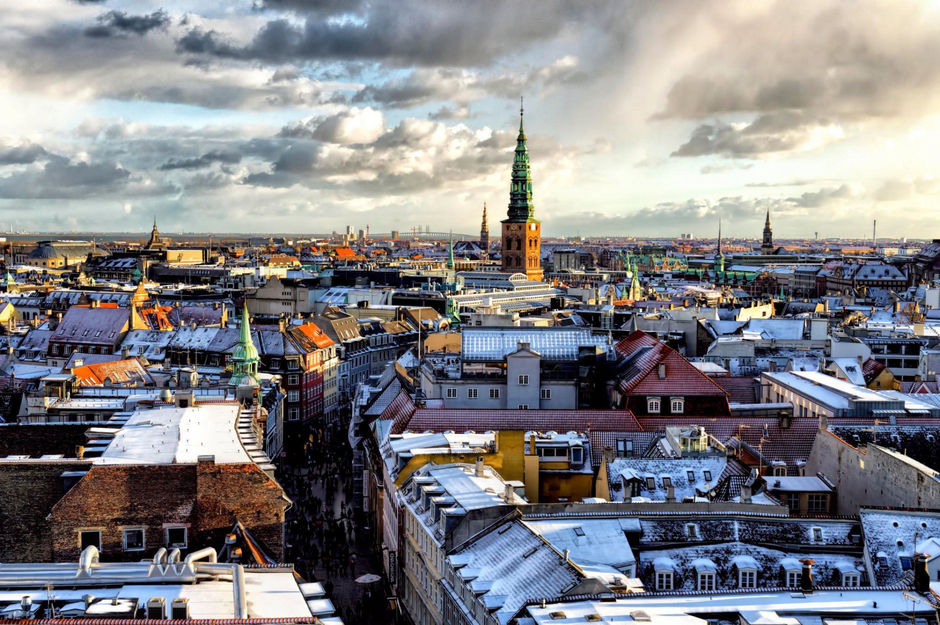 kopenhagen häuser dächer schnee