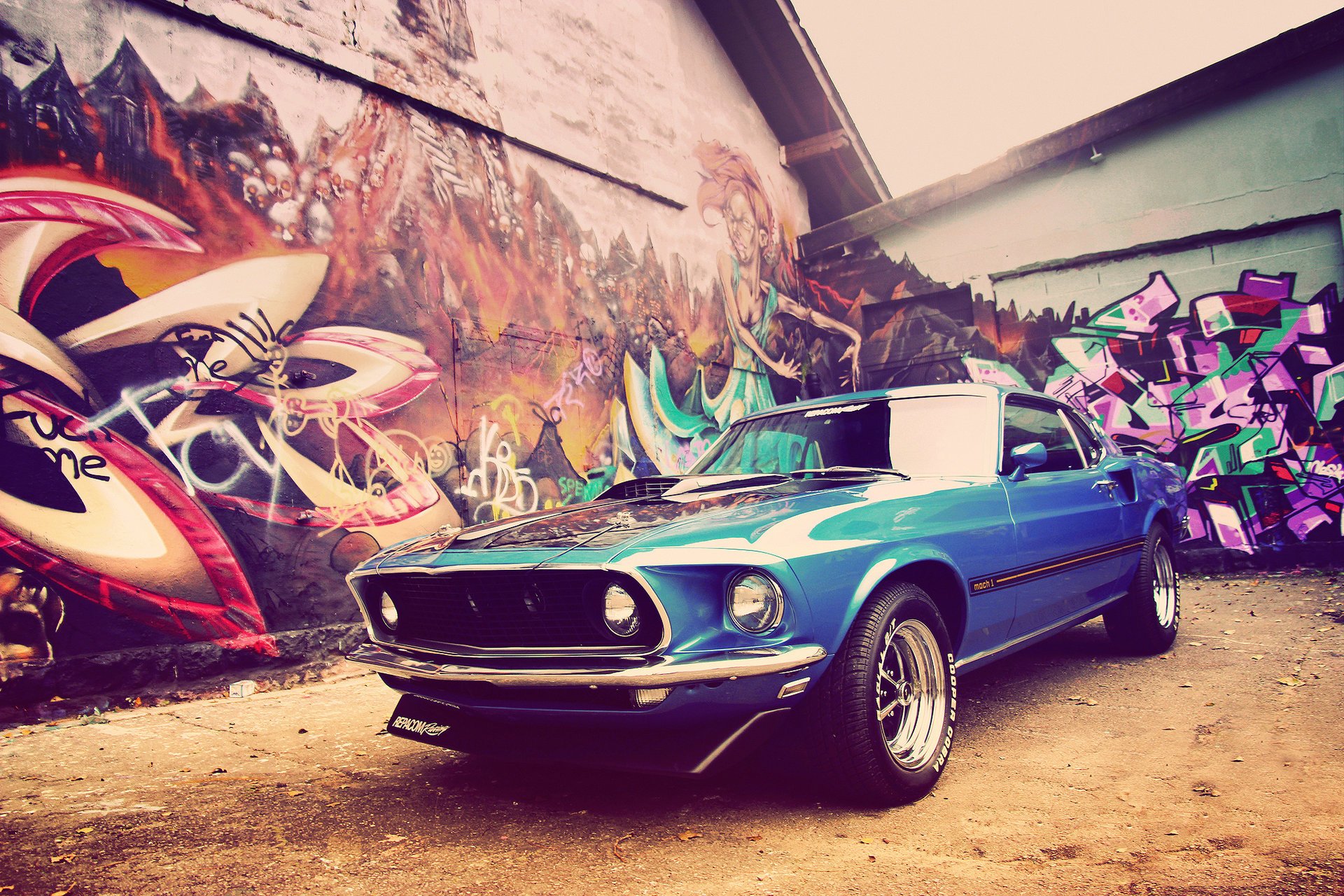 mustang v8 ford grafiti muscle car domy classic 1969