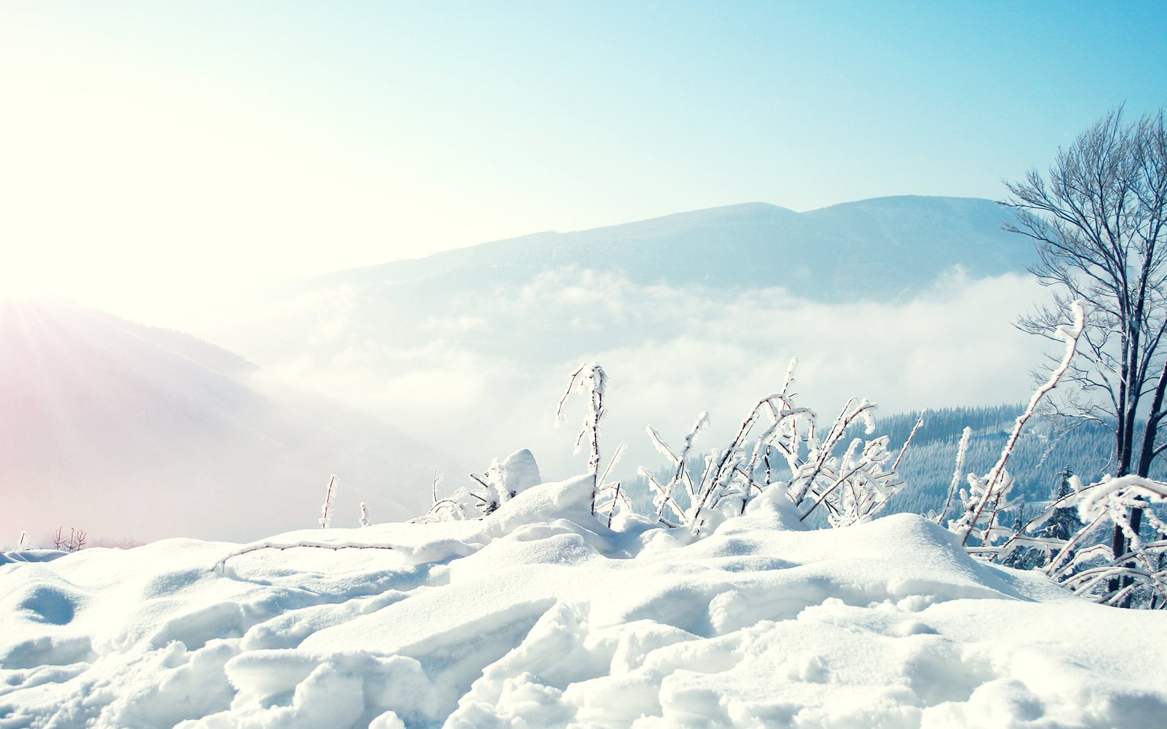 montagnes neige hiver