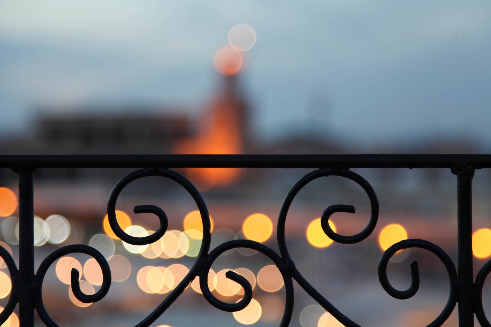 marrakech marocco afika città bokeh luci sera balcone recinzione