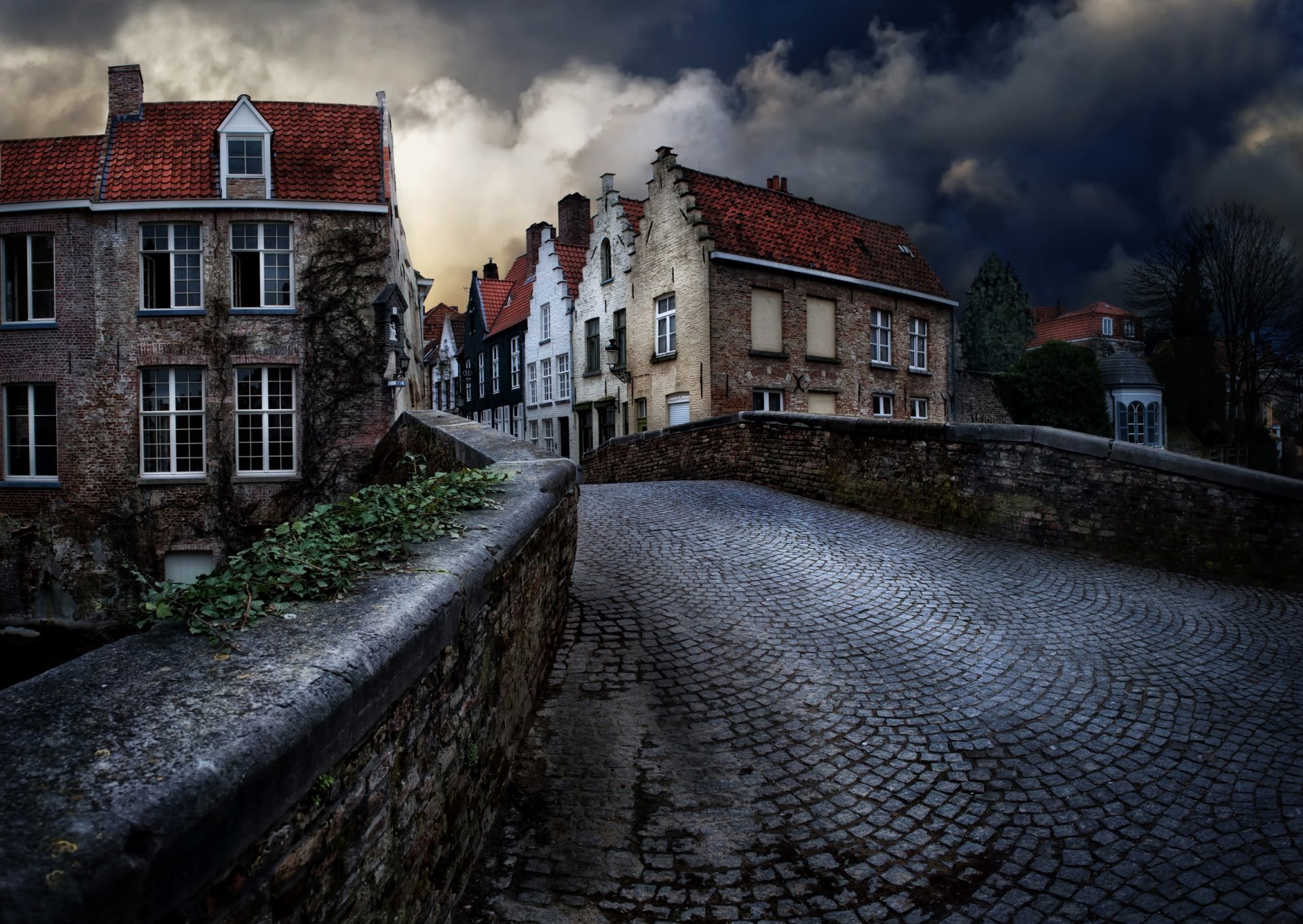 bruges belgique crépuscule