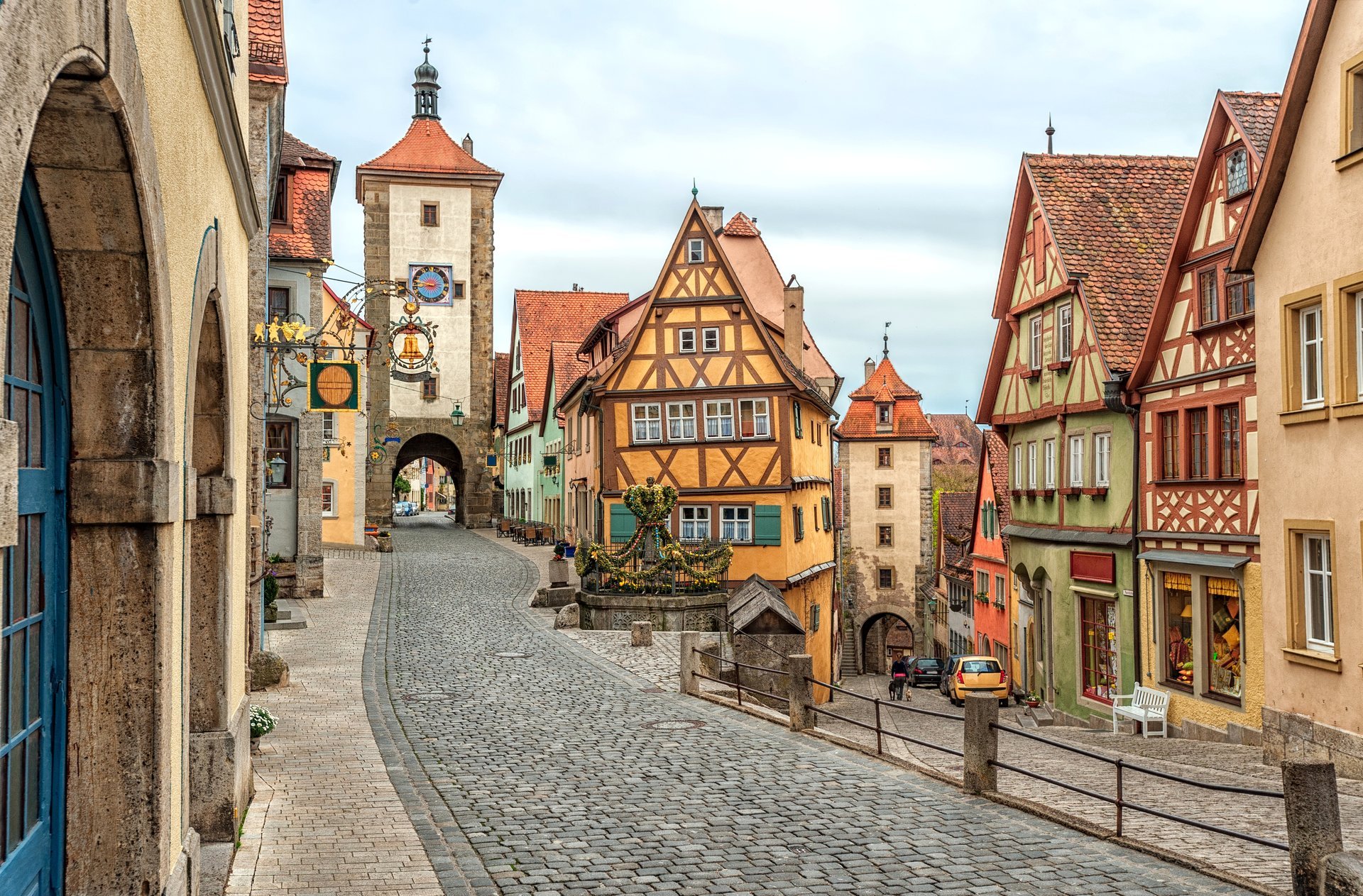 allemagne ville rues maisons routes pavés