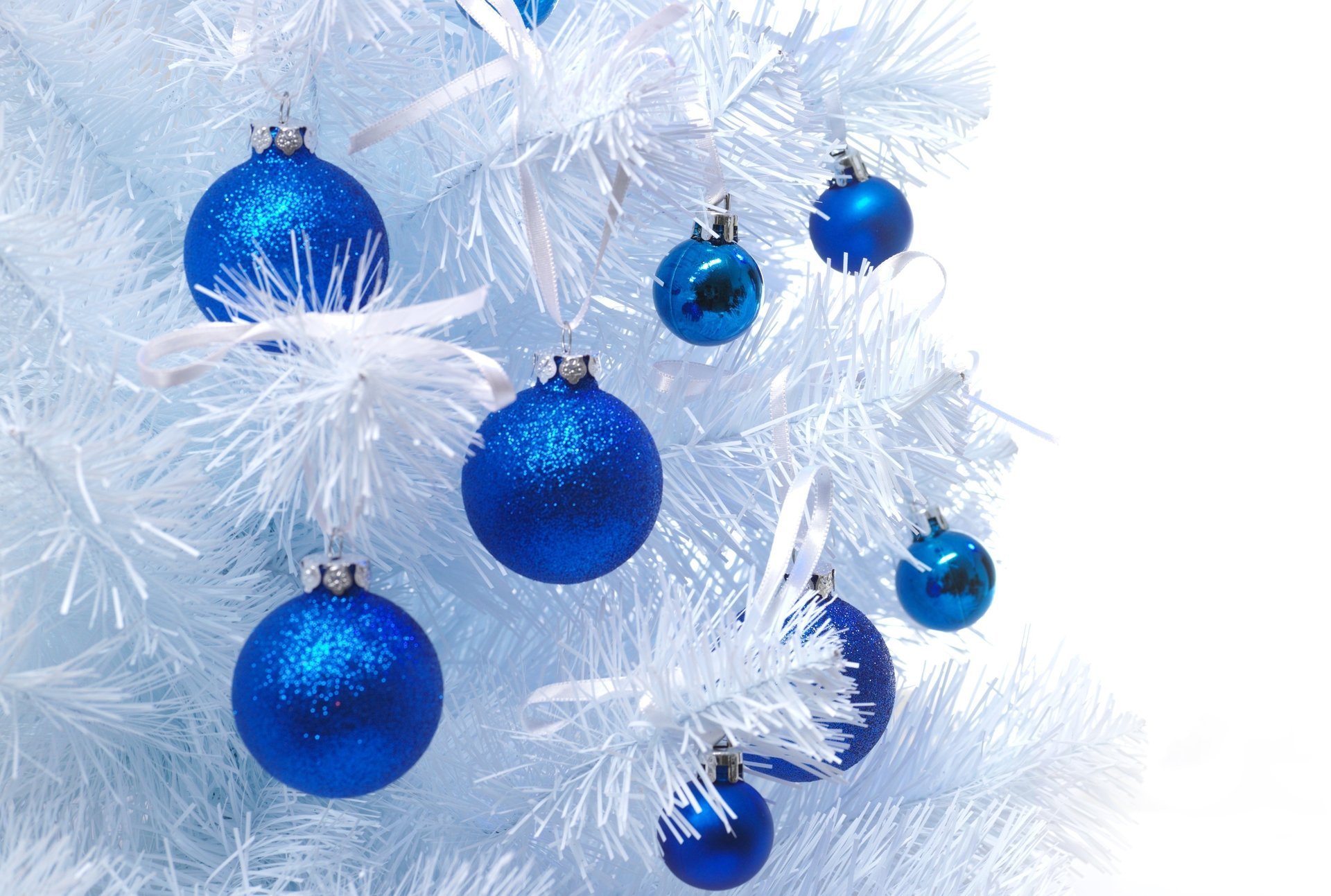 blanco azul bolas árbol de navidad bolas año nuevo invierno vacaciones juguetes