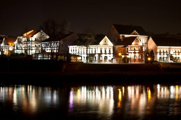 Belarus in the lights of the night city