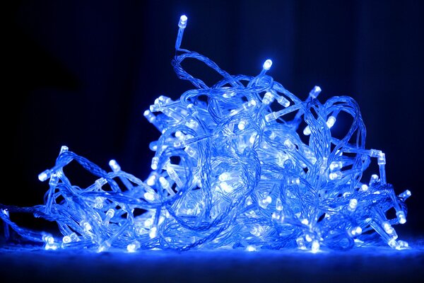 Guirnalda de Navidad, luces azules