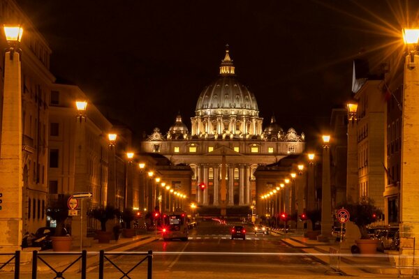 Beautiful night square and structure