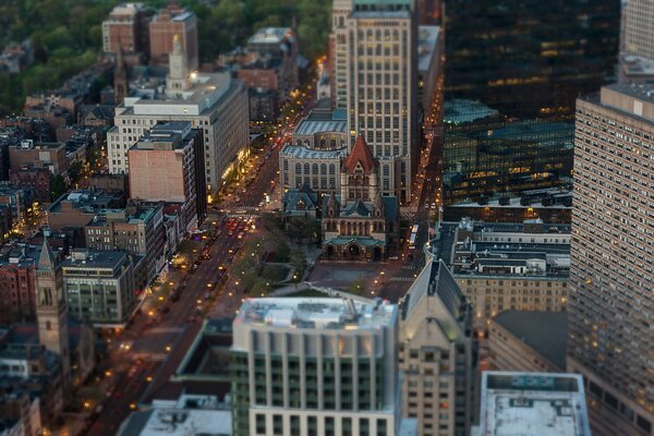 Die Kirche von Boston. Draufsicht