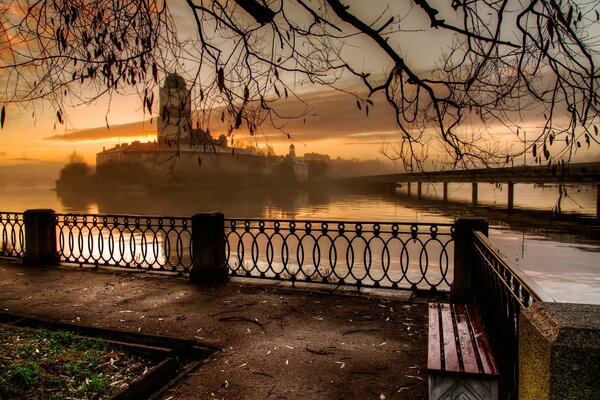 Vyborg Castle on an autumn morning