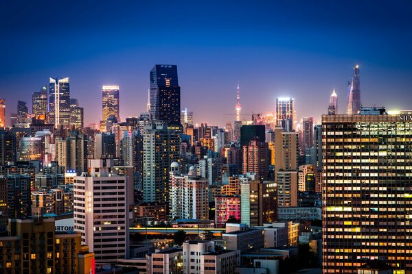 The beautiful night city of Shanghai