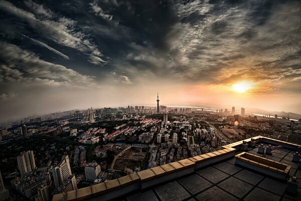 View from the height of China