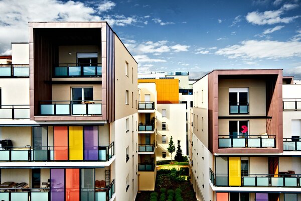 Modern houses in residential areas of France