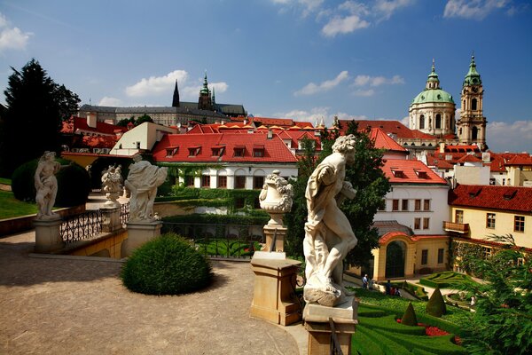 Sculptures, buildings of the city of Prague