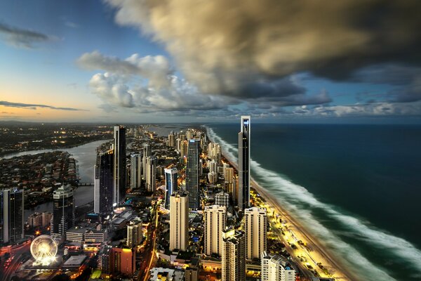 Surfers paradise in skyscrapers in Australia