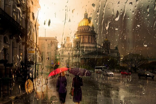 St. Isaac s Cathedral in the autumn rain