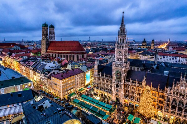 Evening Germany , Munich Square