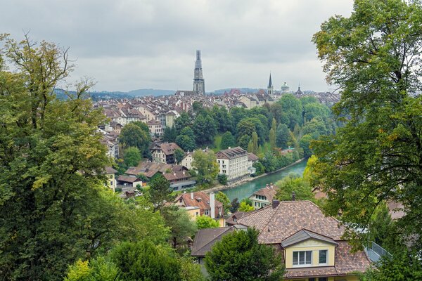 Panorama of the city of Bern Switzerland