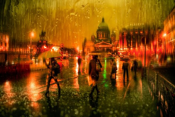 Ulewny deszcz dogonił Sankt Petersburg