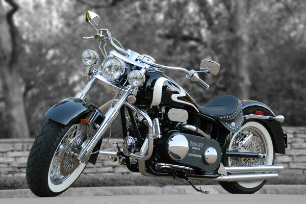 Black and silver limited edition motorcycle