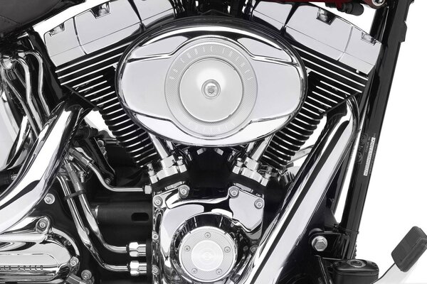 Motore del motociclo di harley davidson cromato completamente