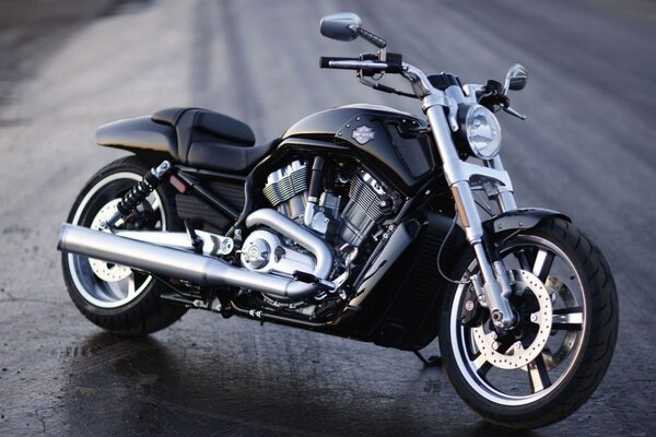 Black Harley Davidson on the road