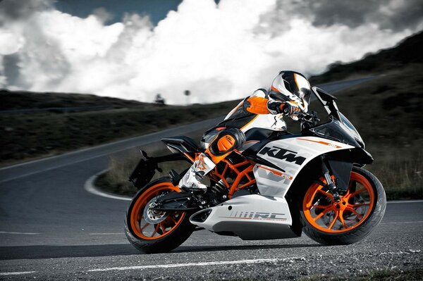 Title ktm racer on a beautiful background