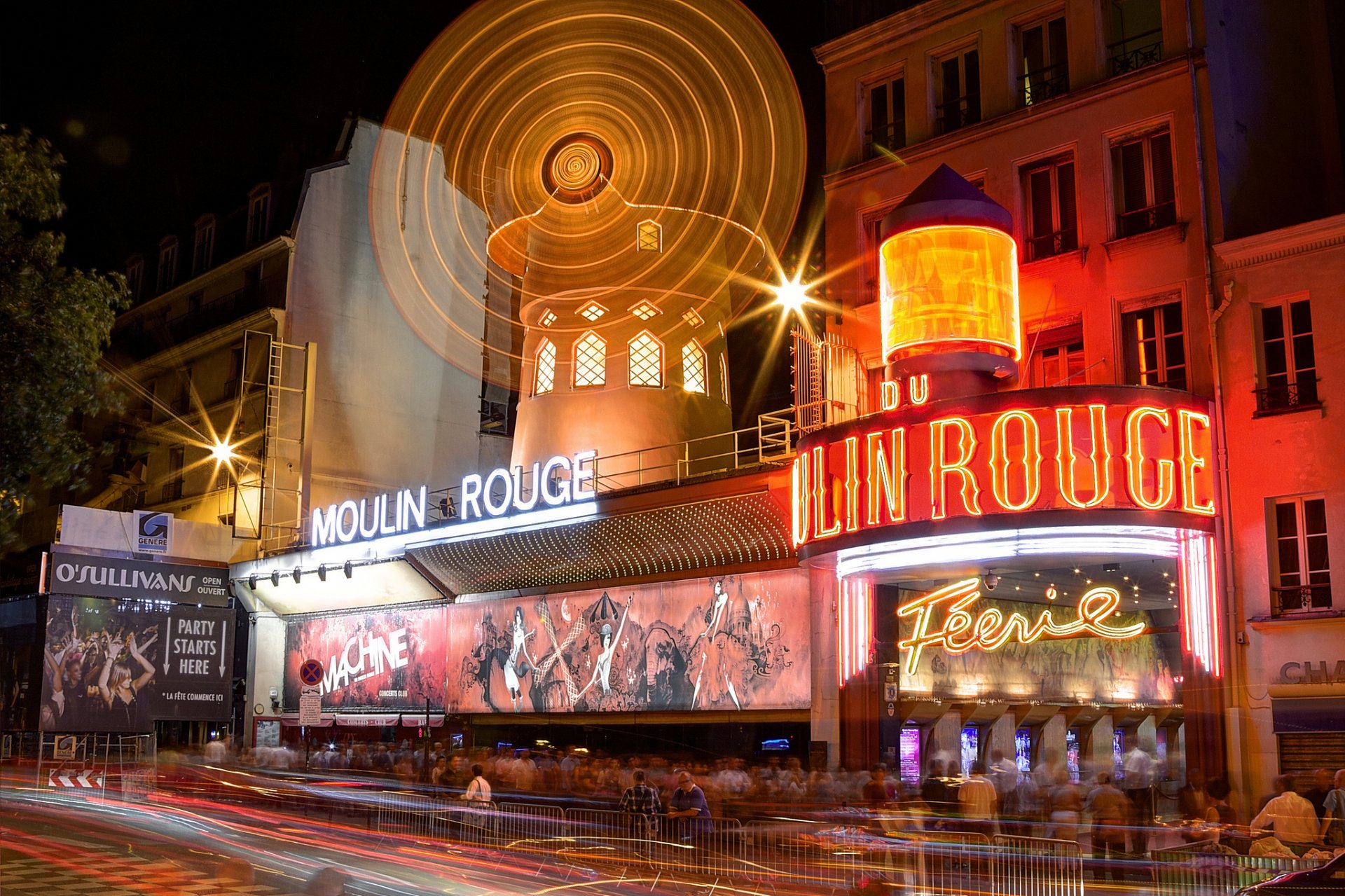 paris kabarett moulin rouge nacht lichter