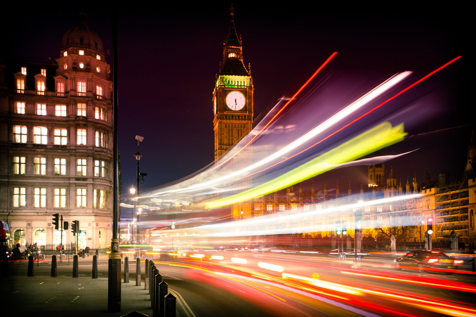 big ben big ben london england großbritannien architektur stadt nacht straße autos belichtung lichter ampeln straßen gebäude beleuchtung