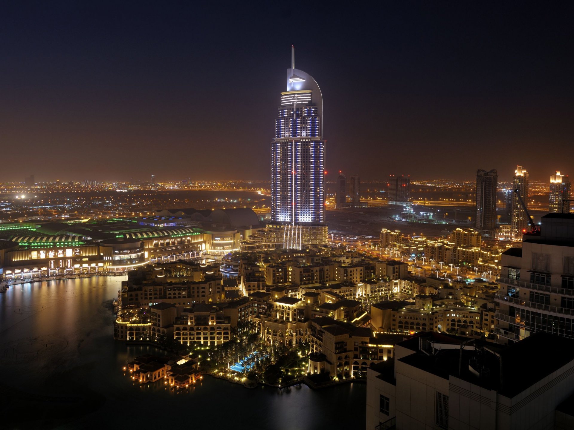 città naght united arabo emirati dubai città arabske emirati notte casa hotel acqua palme strade