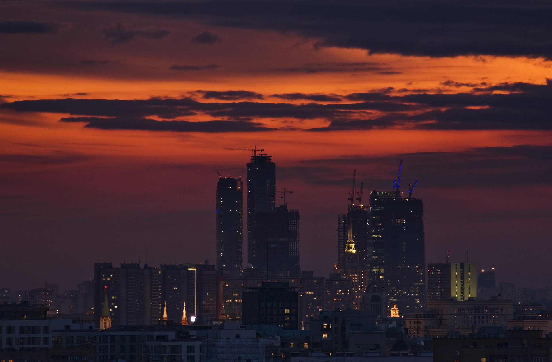 ciudad paisaje urbano moscú fondos de pantalla nubes edificios