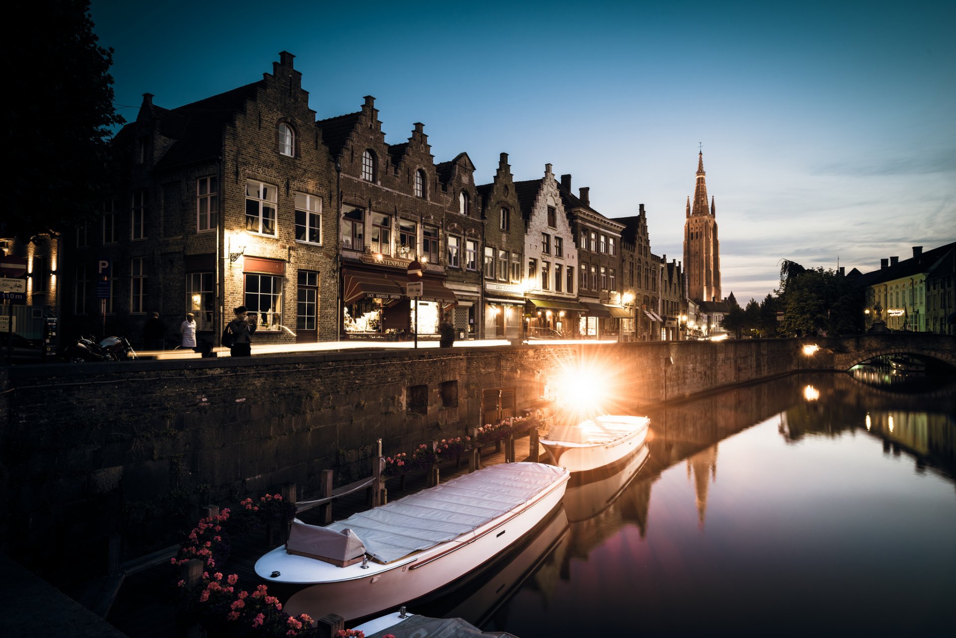 belgium west flanders bruges night twilight