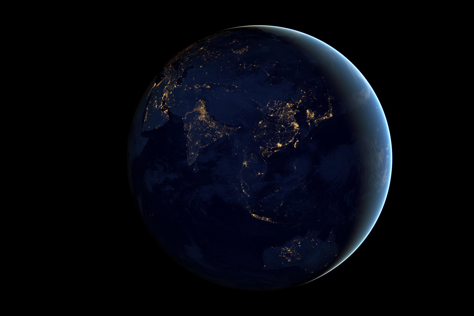 night earth planet lights space