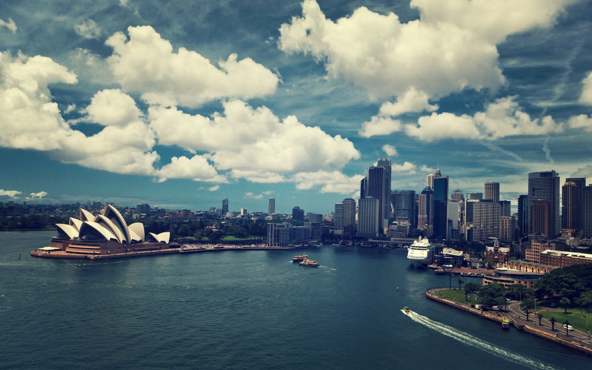 sydney stadt morgen ozean gebäude himmel wolken