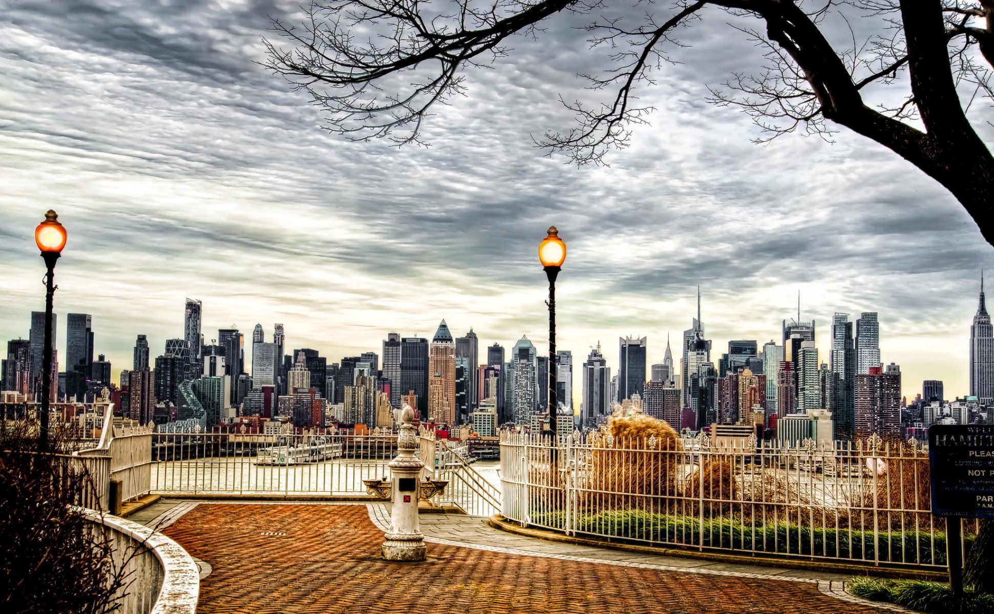 nueva york estados unidos ciudad américa nueva york rascacielos otoño árbol