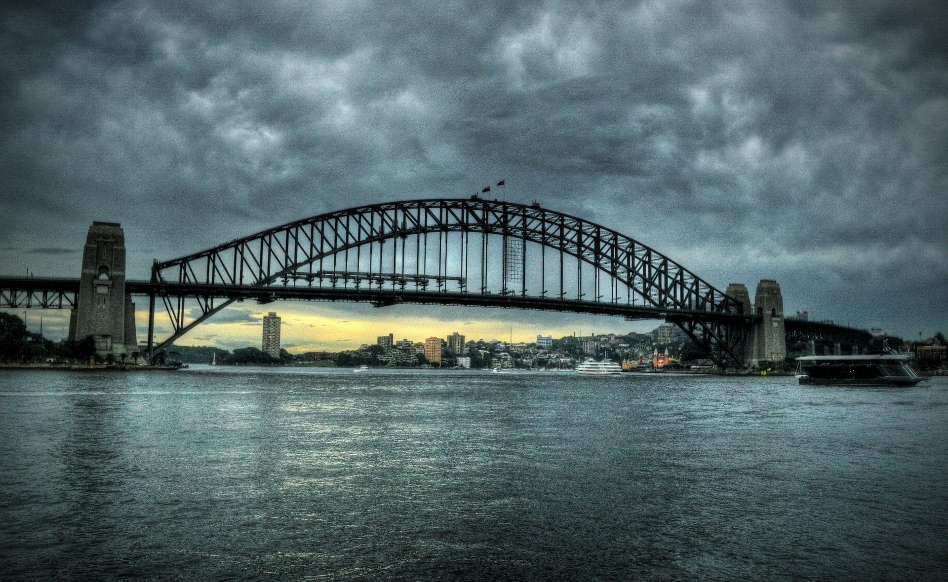 città sydney australia ponte fiume cielo nuvole