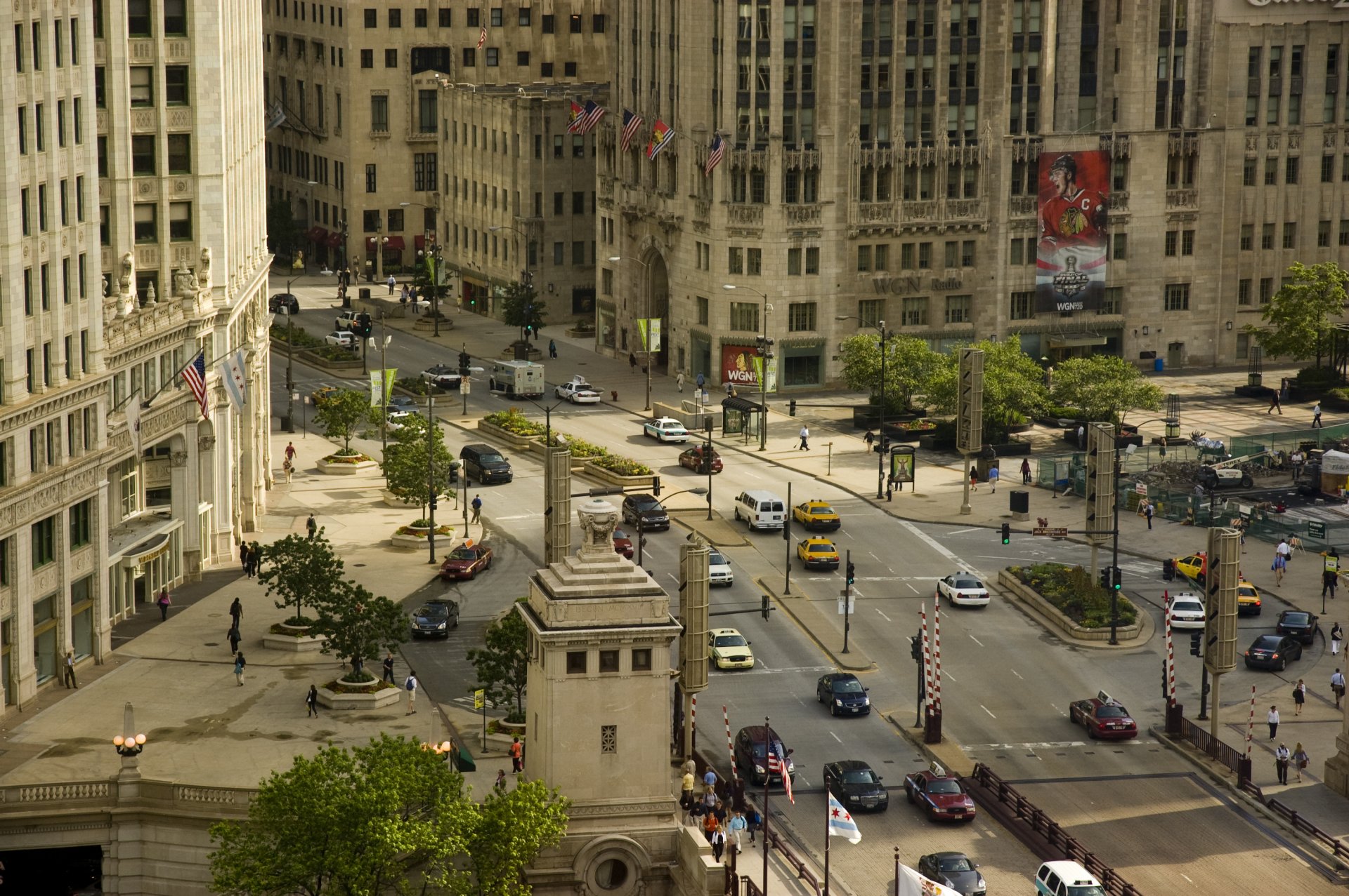 chicago america united states buildings skyscraper high-rise buildings motion machinery street