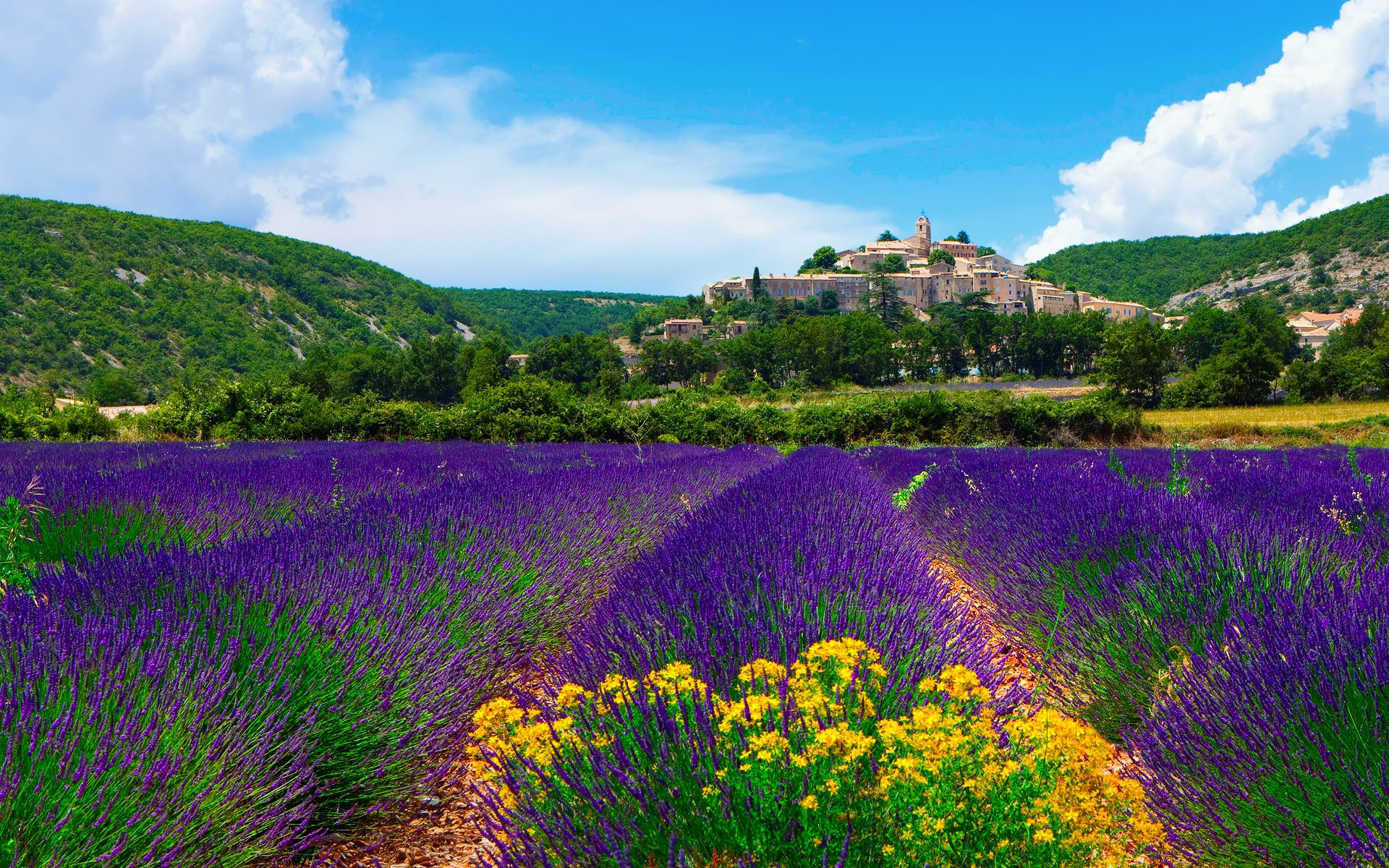 france ville commune banon provence lavande champs ciel nuages roland geert