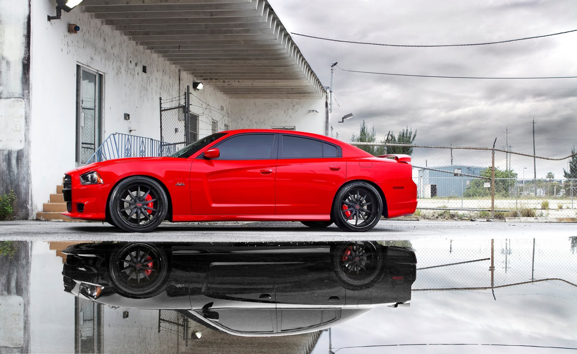 dodge puddle miami charger додж чарджер срт8 небо red srt8 reflection